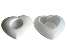 Molde silicona porta vela corazon